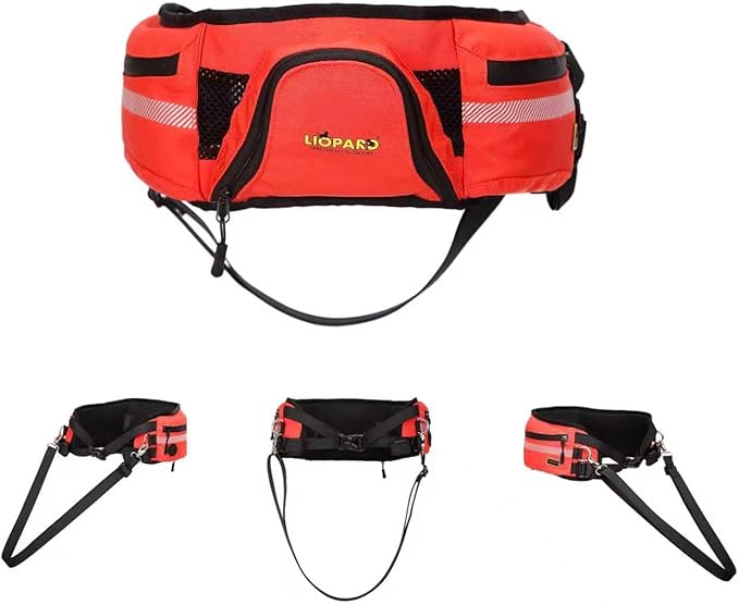 LIOPARD Dog Large Treat Bags Training Pouch Hands Free Waist Belt Puppy Small Waterproof Fanny Pack Pet Accessories Waste Bags with Dispenser for Travel Running Walking Hiking Agility (Orange)