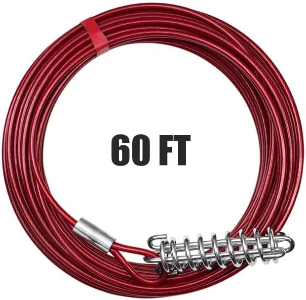 BV Dog Aerial Trolley System Tie Out for Yard - 60ft Dog Run Cable with 10ft Pulley Runner Lead - Heavy Duty Reflective Cable for Dogs up to 125 lbs, Rust-Resistant & Tangle-Free Outdoor Runner