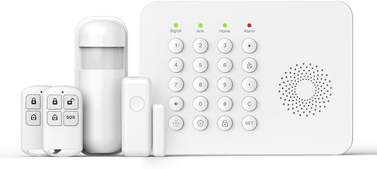PGST Home Alarm System,Wireless Home Security System with Door and Motion Sensors,5 Piece Alarm Kits,4G SMS/Phone App Instant Alerts,24/7 Professional Monitoring for Villa,Apartment,Kids Safety