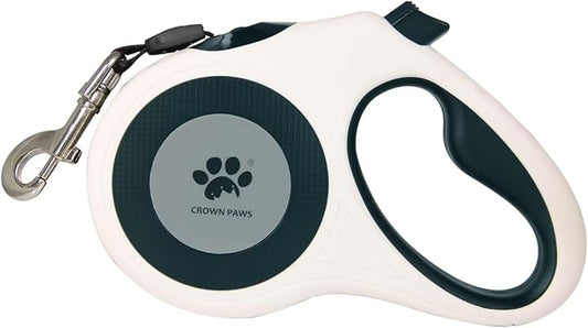 16 ft Retractable Dog Leash for Extra Large Dogs up to 130 lbs,Tangle-Free Nylon Tape,White Dan24 XL