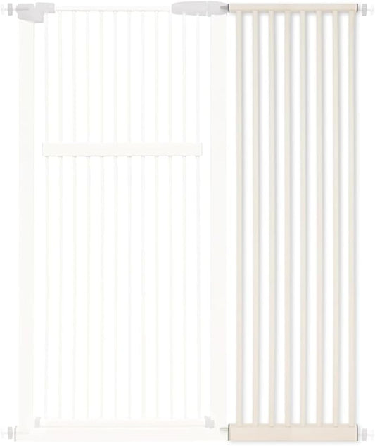 Lumizone Extra Tall Pet Gate 55.12" High Pressure Mounted 16.73" Wide Extension kit 1.37" Gap (16.73" W, Cream White)