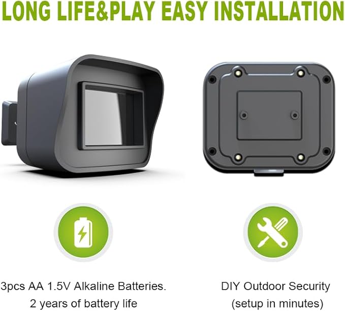 Smart Outdoor Home Security - Weather Resistant WiFi Motion Sensor&Detector - Remote APP Notifications - Compatible with Alexa