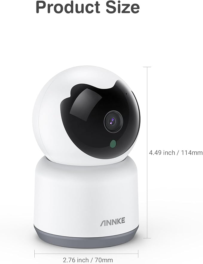 ANNKE 2K Pet Camera Indoor with Phone App, 360 Pan/Tilt WiFi Camera with Human Motion Detection, 2-Way Audio, Night Vision, Baby Camera Monitor for Home Security, 2.4Ghz WiFi,Cloud/SD Storage-MIPC App