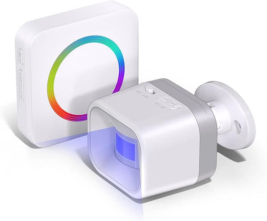 Wireless Motion Sensor Door Chime for Business Entry & Home Security - 500ft Range Motion Detector Alarm, 58 Tunes, 5 Volume Levels, LED Flash - Doorbell Alert for Office, Store, Elderly