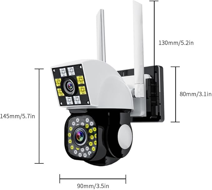 1080P Dual Lens Indoor Outdoor Security Camera,2MP WiFi Cameras for Home,Waterproof,AI Detection,Color Night Vision,Two-Way Audio