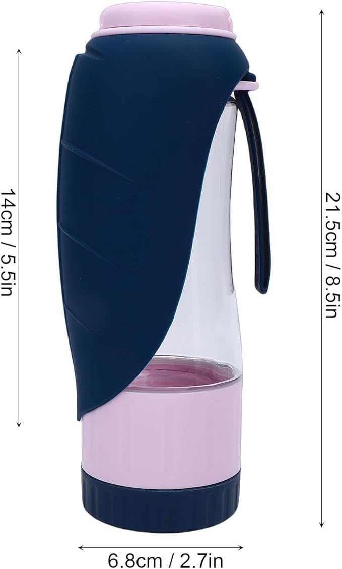 Diydeg Dog Water Bottle, Leak Proof Portable Puppy Water Dispenser with Food Container, Pet Dispenser Drinking Feeder for Pets Outdoor Walking, Hiking, Travel