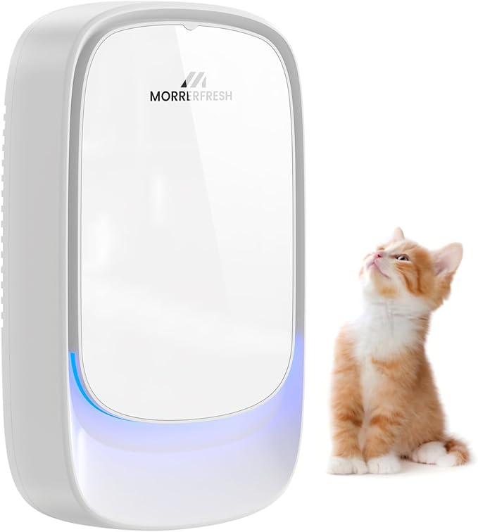 Cat Litter Deodorizer – 99% Odor Eliminator for Strong Pet Odors, Plug In Negative Ion Air Purifier for Litter Box, Home, Kitchen, Bathroom, Ozone-Free & Quiet Portable (Unscented)