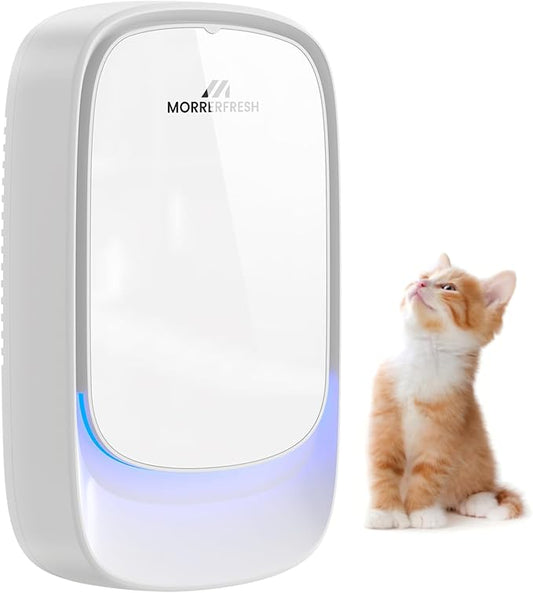 Cat Litter Deodorizer – 99% Odor Eliminator for Strong Pet Odors, Plug In Negative Ion Air Purifier for Litter Box, Home, Kitchen, Bathroom, Ozone-Free & Quiet Portable (Unscented)