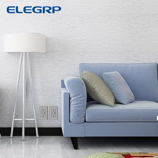 ELEGRP Charger Wall Outlet With USB A & C Ports, 20 Amp Duplex Tamper Resistant Receptacle Plug NEMA 5-20R, Wall Plate Included, UL Listed, 10 Pack, Matte Grey