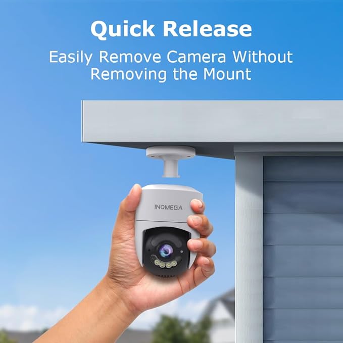 INQMEGA 6MP TUYA Smart Camera,2.4G WiFi Security Home Surveillance Camera,2-Way Audio, Color Night Vision, Waterproof, Motion Detection, Spotlight & Siren,6.5ft Power Cord