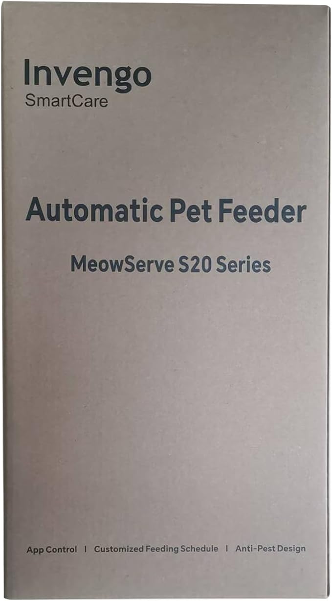 Automatic Cat Feeder - Cat Food Dispenser for 2 Cats MeowServe S20D, Auto Dog Feeder with Stainless Steel Bowls, 5L Pet Feeder with Patented Anti-Jam Port, App, Dual Lock Lid & 2.4G/5G WiFi