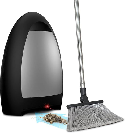 EyeVac Home Touchless Vacuum Automatic Dustpan - Great for Sweeping Pet Hair Food Dirt Kitchen - Ultra Fast & Powerful, No More Bending Down, Bagless, Corded, Automatic Sensor, 1000 Watt (Matte Black)