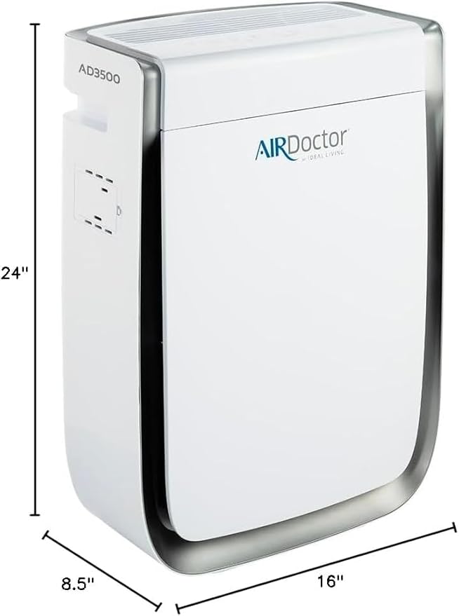AIRDOCTOR AD3500 Air Purifier for Home and Large Rooms Up to 1260 sq. ft. 2x/hour | UltraHEPA, Carbon, VOC Filters and Air Quality Sensor. Captures Particles 100x Smaller Than HEPA
