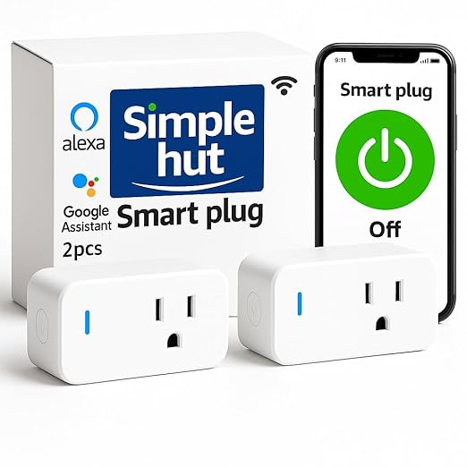 Compact Smart Plug, Works with Alexa & Google Assistant, Smart Life App & Voice Control, Energy Monitoring with Timer & Scheduling, 2.4 GHz WiFi Outlet, 2-Pack