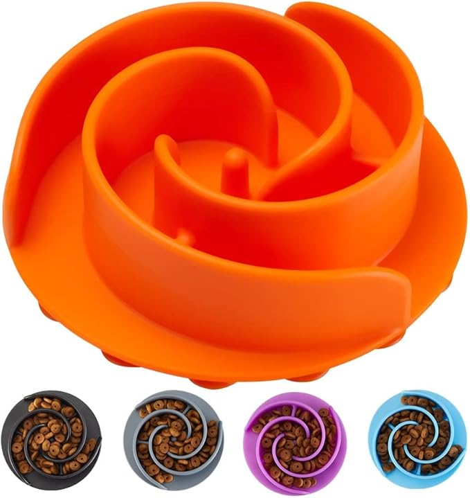 Slow Feeder Dog Bowls Insert, Animire Soft Silicone Slow Eating Dog Food Bowl for Small, Medium and Large Dogs, Compatible with Regular and Elevated Bowls