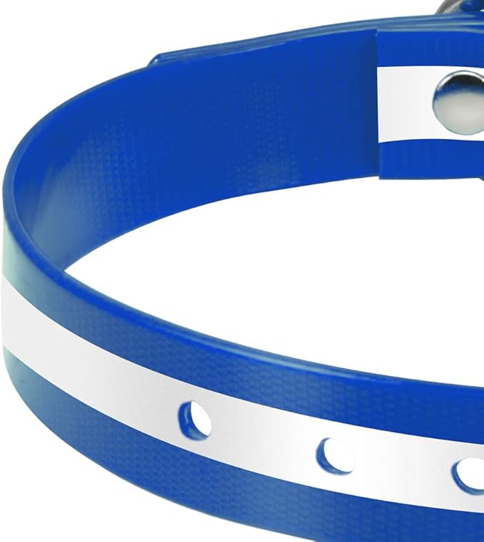 PetJoy Dog Collars Strap, Replacement Collar for Shock Reflective Collar, Adjustable Classic Dog Collar Strap for All Varieties Small Medium Large Dogs (Blue & Orange)