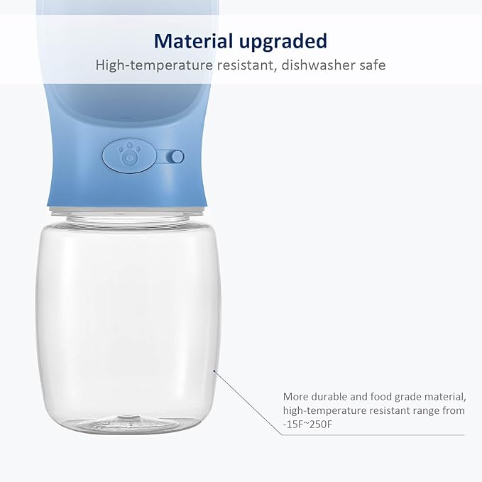 WePet Portable Dog Water Bottle, 12 OZ, Leak Proof Puppy Water Dispenser with Drinking Feeder for Pets Outdoor Walking, Hiking, Travel, Food Grade Plastic