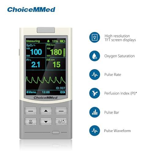 ChoiceMMed Handheld Pulse Oximeter for Vet Use - Heart Rate - Medical Monitoring for Dog, Cat, and Small Animals - Blood Oxygen Saturation Medical Monitoring Equipment