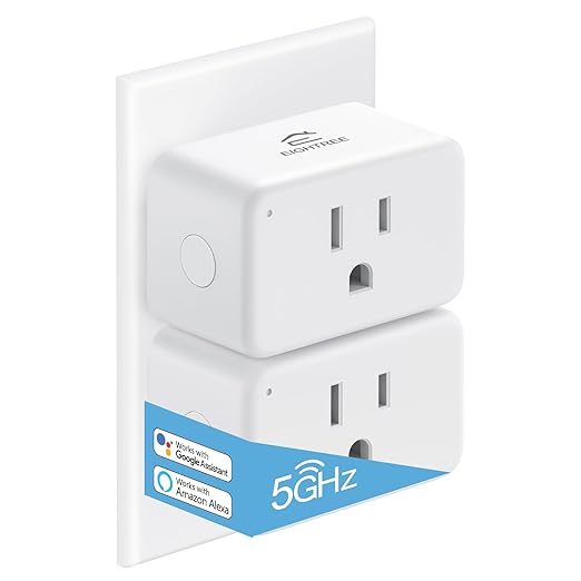 EIGHTREE Mini Smart Plug 𝟓𝐆𝐇𝐳 𝐖𝐢-𝐅𝐢 𝐂𝐨𝐦𝐩𝐚𝐭𝐢𝐛𝐥𝐞 𝟏𝟓𝐀, 𝗘𝗻𝗲𝗿𝗴𝘆 𝗠𝗼𝗻𝗶𝘁𝗼𝗿𝗶𝗻𝗴, Smart Plugs That Compatible with Alexa & Google Home & SmartThings, Remote Control, Timer