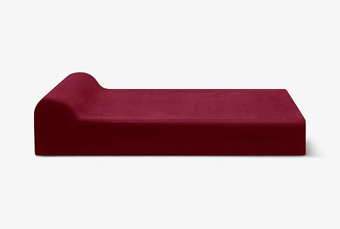 Barker Beds Large Orthopedic Dog Bed - 7" Pillow Top with Headrest - 50-70 lbs - Memory Foam for Joint Pain & Arthritis - Vet Recommended, Washable Cover - Made in USA - 48"x30"x7" - Burgundy