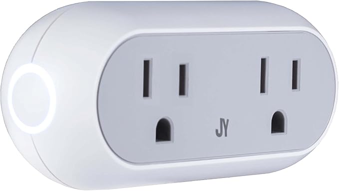 JONATHAN Y PLG1002A Smart Dual Plug, Alexa, Google Home Assistant Compatible, No Hub Required