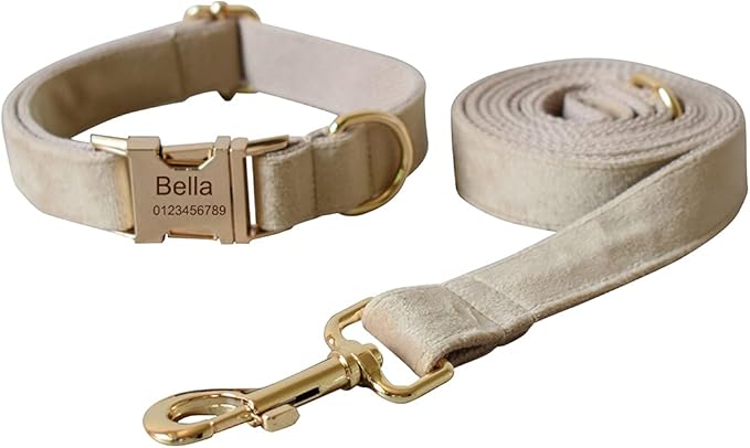 Dog Collar Custom Personalized Engraved Name and Phone Number for Puppy Small Medium Large Pets (S, Nude)