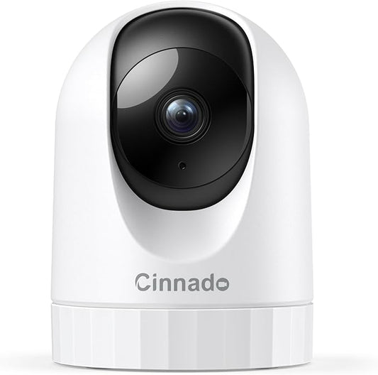 Cinnado Security Camera Indoor-2K 360° WiFi Cameras for Home Security，Pet/Dog/Baby Camera with Phone app, 2-Way Audio, Night Vision, 24/7 SD Card Storage, Works with Alexa & Google Home (2.4Ghz)-D1