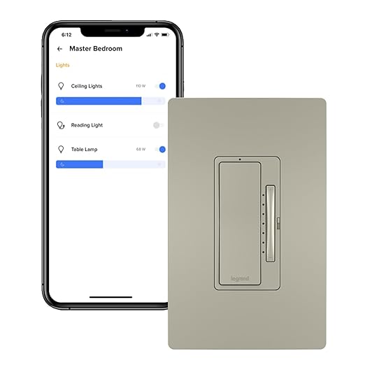 Legrand Radiant WNRL50NI Smart Tru-Universal Dimmer with Netatmo, Compatible with Alexa, Google Assistant & Apple HomeKit, Nickel (1 Count)