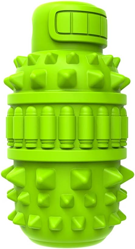 PIFFZEDO Dog Toys for Aggressive Chewers,Interactive Natural Rubber Chew & Squeaky Toy for Large Medium Breed,Dog Toothbrush,Tough & Durable (Green,Large)