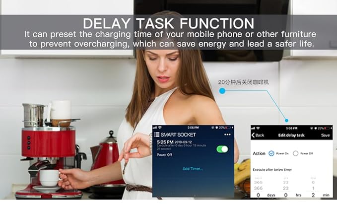 Smart Plug, Wi-Fi Outlet Socket Compatible with Alexa and Google Home, Automate APP, Timer Function, Voltage Measurement Function, (4 pcs)