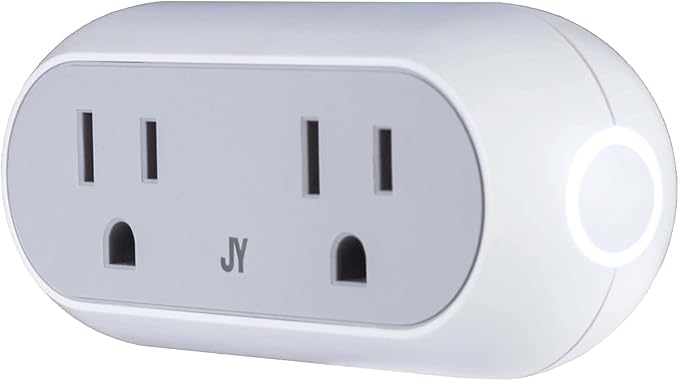 JONATHAN Y PLG1002A Smart Dual Plug, Alexa, Google Home Assistant Compatible, No Hub Required