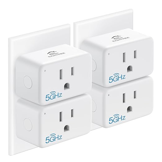 EIGHTREE Mini Smart Plug 5GHz Wi-Fi Compatible 15A, Smart Plugs That Work with Alexa & Google Home & SmartThings, Energy Monitor, Remote Control, Timer & Schedule, Wi-Fi Plugs
