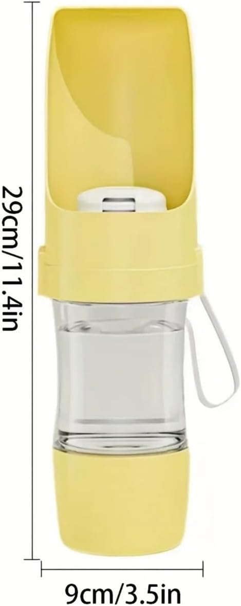 Portable Dog Water Bottle Durable Pet Hydration Dispenser Outdoor Walks Hiking Travel Ergonomic(Yellow)