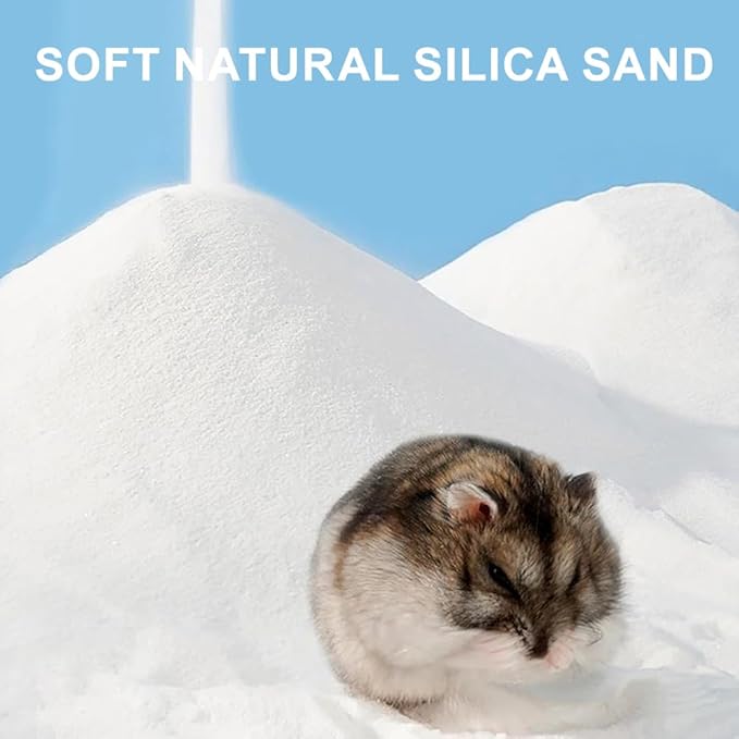 Hamster Bath Sand,Sand Hamsters Bedding,SilicaSand,Dust Free Sand for Hamster Mice or Small Animals (1.1, lb)
