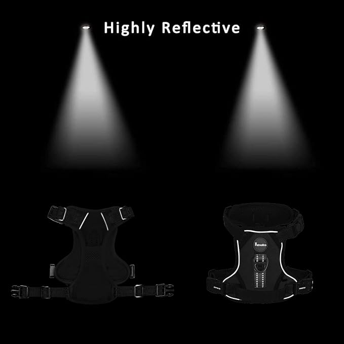 Petmolico No Pull Dog Harness Set with Leash Attachment Easy Control Handle Reflective Harness Vest Small Breed, Puppy Vest and Leash Set with Poop Bag Holder, Small - Leopard