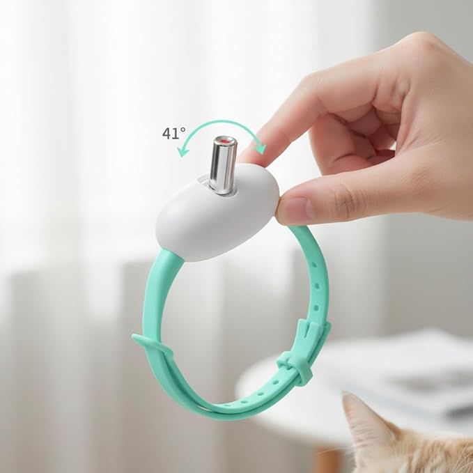 Automatic Cat Laser Collar – Smart Interactive Hands-Free Laser Toy to Keep Cats Active,Lazer Pointer cat Toy,Tumbler Wobble Teaser,USB Charging Electric Vibration Exerciser