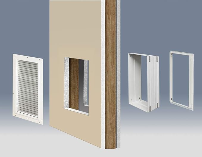 Armor Flex Air Tight Aluminum Frame Pet Doors by High Tech Pet - Dog Door or Cat Door for Wall Installation - Magnetic Latching Closure - Large Dog Doors - Includes Wall Tunnel - AF2-LW