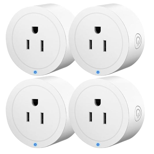 Smart Plug, Wi-Fi Outlet Socket Compatible with Alexa and Google Home, Automate APP, Timer Function, Voltage Measurement Function, (4 pcs)