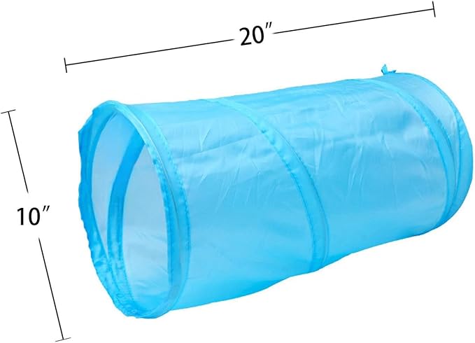 Foldable Spiral Cat Tunnel - Indoor Toy for Small Cats, Kittens, and Rabbits - Tube for Interactive Play and Outdoor Fun - Pet Toy 20" 3 Pcs （Light Pink, Light Green, Sky Blue）