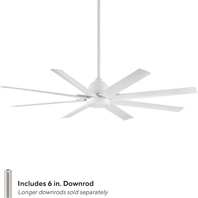 WAC Lighting F-064-MW Mocha XL 66" Outdoor Ceiling Fan & Remote, Matte White