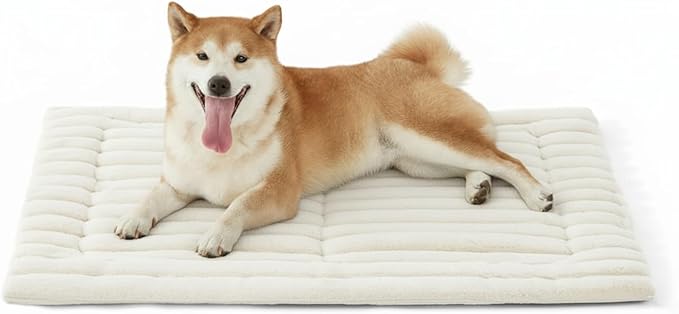 Pet Cushions for Dog Bed Mat, Non Electric Thermal Extra Warm Pet Mat for Indoor, Outdoor, Non Slip, Washable, 35" × 23", Creamy White