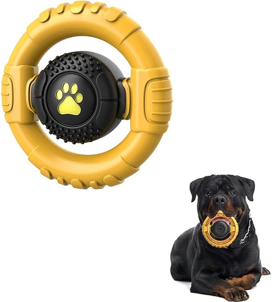 Dog Toys for Aggressive Chewers Large Medium Breed, Indestructible Squeaky Dog Chew Toys, Tough Nylon Rubber Interactive Dog Toys to Keep Them Busy