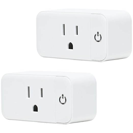 Smart Plug - 2 Pack Smart Home 2.4G Wi-Fi Plugs Outlet Works with Echo, Alexa & Google Home | Smart Plug for Home with Timer, Remote,Voice & Group Controller | No Hub Required