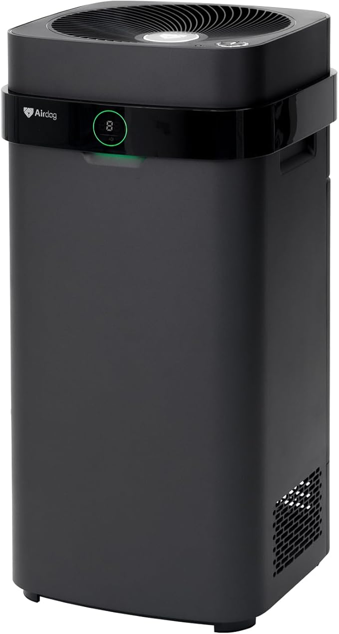Airdog X5+ Air Purifier for Large Rooms up to 1600 Ft², Smart App Control, Built-In Air Quality Monitor, Washable Filter, TPA Technology 20X More Effective Than HEPA,Black