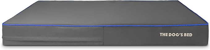 The Dog’s Bed Orthopedic Memory Foam Dog Bed, XXL Grey & Blue 54x36, Pain Relief for Arthritis, Hip & Elbow Dysplasia, Post Surgery, Lameness, Supportive, Calming, Waterproof Washable Cover
