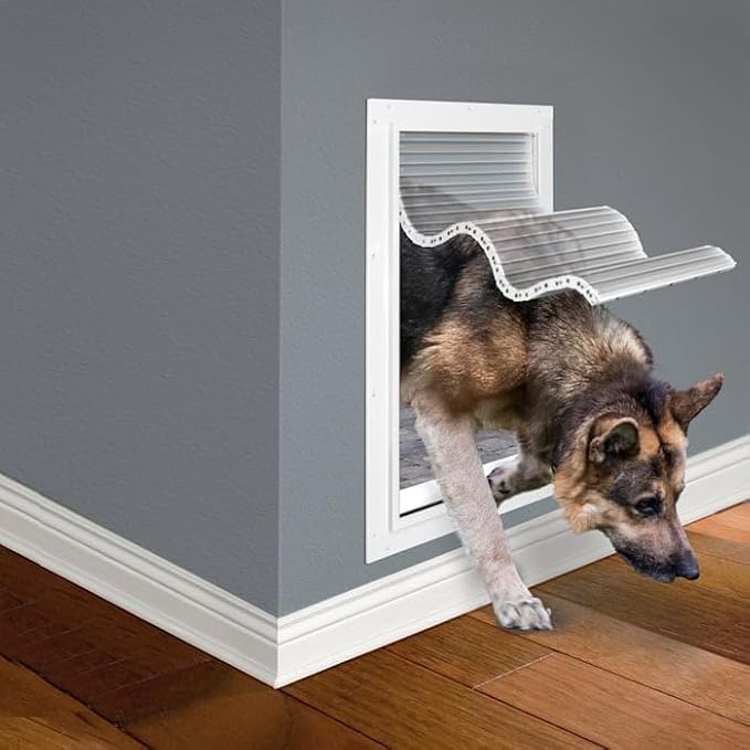 Armor Flex Air Tight Aluminum Frame Pet Doors by High Tech Pet - Dog Door or Cat Door for Door Installation - Magnetic Latching Closure - Extra Large Dog Doors - Pet Opening: 12.75" X 25" - AF2-XL