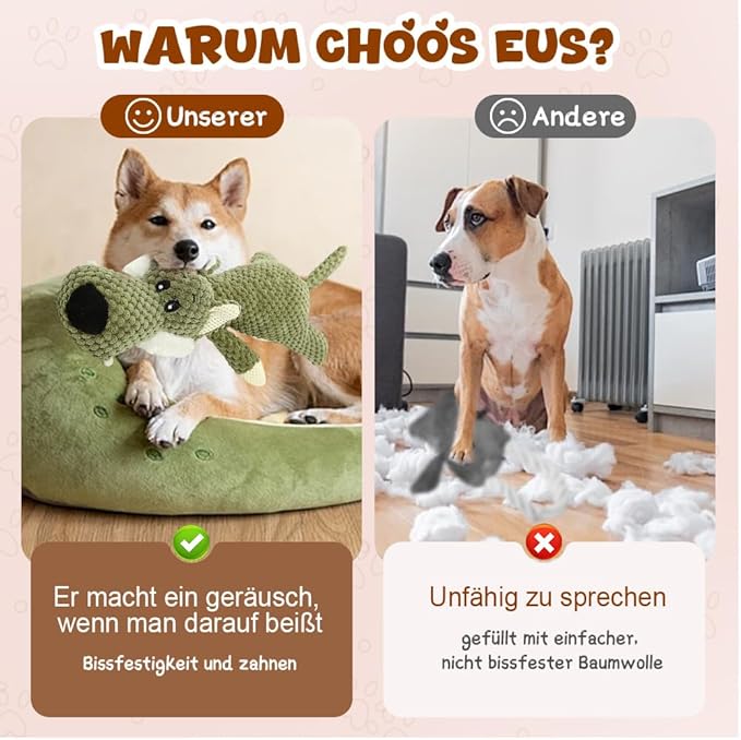 Indestructible Dog Toys,2026 New Dogs Plush Toy for Aggressive Chewers,Stuffed Toys Dogs Squeaky Durable Chew Toy for Indoor Pups Teething (Wolf)