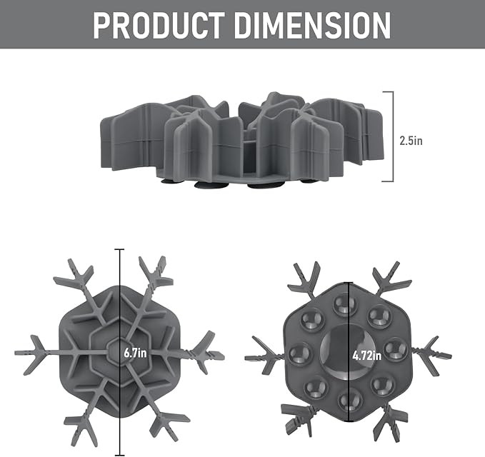 Slow Feeder Insert Dog Bowls, Extra Slow Cuttable 4.7-7in with Upgraded Lip for Dog Bowl Non-Slip Silicone Large Medium Size Dogs Anti-Chocking Feeding Pad 9XL Suction Cups for Metal Glass Bowls Grey