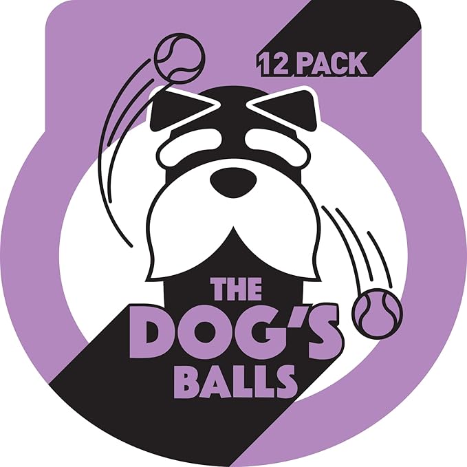 The Dog's Balls, Dog Tennis Ball, Lilac 12-Pack, Strong Toy for Agility Training, Puppy Training, Play, Exercise & Fetch, 2.5 Inch Diameter
