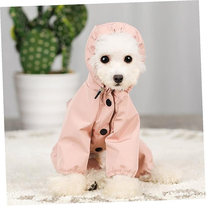 Angoily Reflective Dog Raincoat Lightweight Breathable Hoodie with Adjustable Drawstring Windproof Puppy Clothes for XXL Pets and Easy to Wear